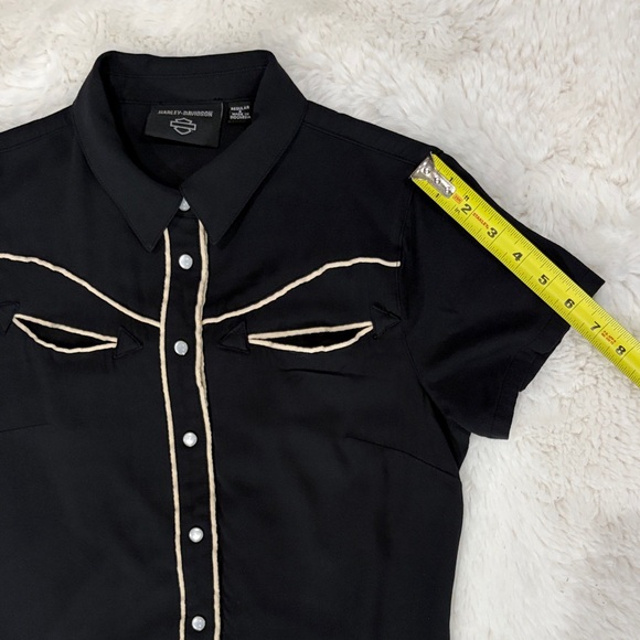 Harley-Davidson ,size S,Black and White Button-Up Shirt - Picture 13 of 16